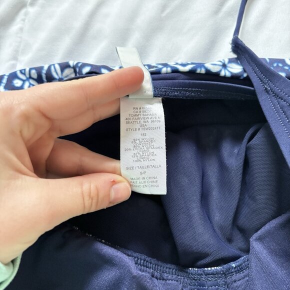 Tommy Bahama Womens Size Small Navy Tankini Blue White Summer Beach Bathing Suit - Picture 6 of 8